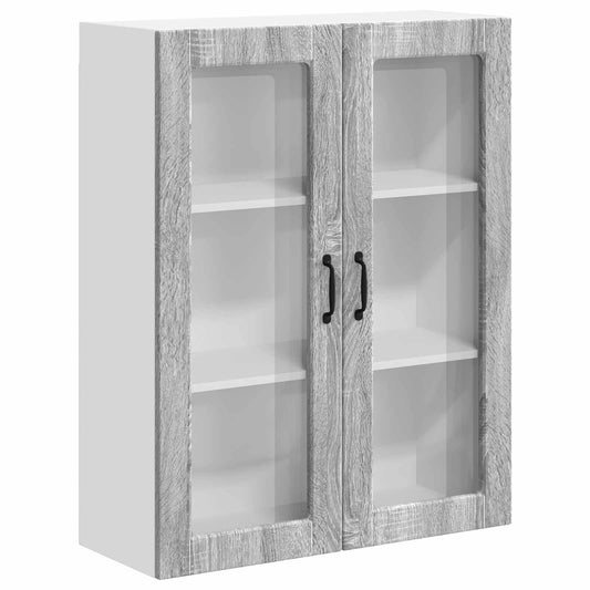 Wall Glass Cabinet LUCCA Grey Sonoma 80 x 31 x 100 cm Wall Glass Cabinet LUCCA Grey Sonoma 80 x 31 x 100 cm