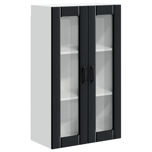 Wall Glass Cabinet LUCCA Black 60 x 31 x 100 cm Engineered Wood Wall Glass Cabinet LUCCA Black 60 x 31 x 100 cm Engineered Wood