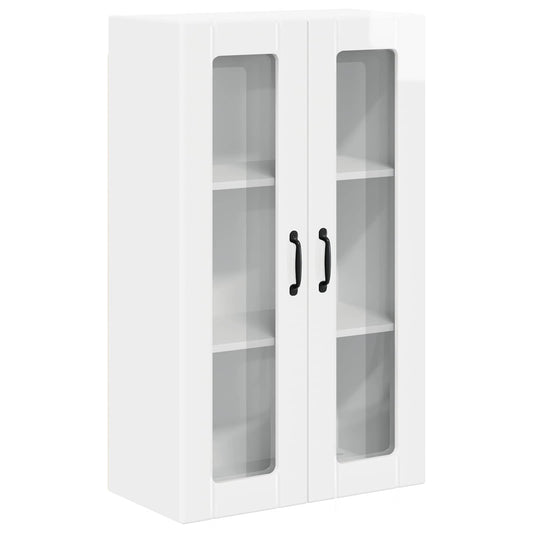 Wall Glass Cabinet LUCCA High Gloss White 60 x 31 x 100 cm Wall Glass Cabinet LUCCA High Gloss White 60 x 31 x 100 cm