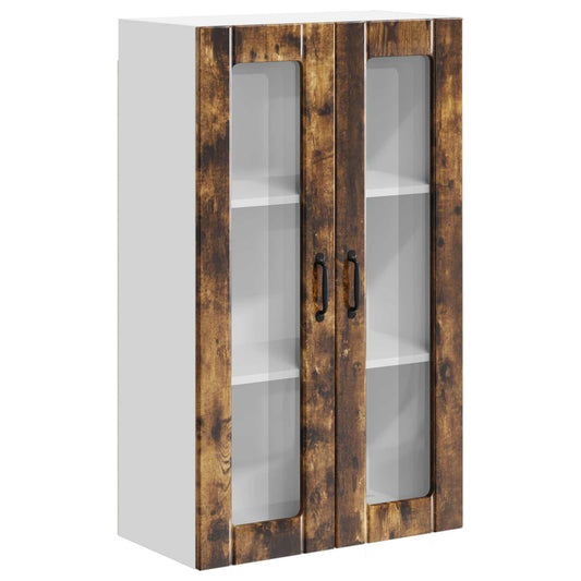 Wall Glass Cabinet LUCCA Smoked Oak 60 x 31 x 100 cm Wall Glass Cabinet LUCCA Smoked Oak 60 x 31 x 100 cm