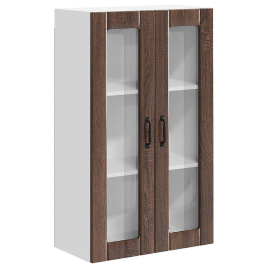 Wall Glass Cabinet LUCCA Brown Oak 60 x 31 x 100 cm Wall Glass Cabinet LUCCA Brown Oak 60 x 31 x 100 cm