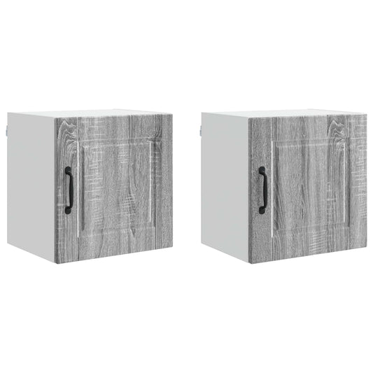 Wall Cabinet PORTO 2 pcs Grey Sonoma Engineered Wood Wall Cabinet PORTO 2 pcs Grey Sonoma Engineered Wood