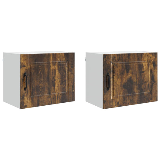 Wall Cabinet PORTO 2 pcs Smoked Oak Engineered Wood Wall Cabinet PORTO 2 pcs Smoked Oak Engineered Wood