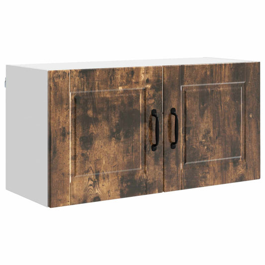 Wall Cabinet PORTO Smoked Oak 80 x 31 x 40 cm Engineered Wood Wall Cabinet PORTO Smoked Oak 80 x 31 x 40 cm Engineered Wood