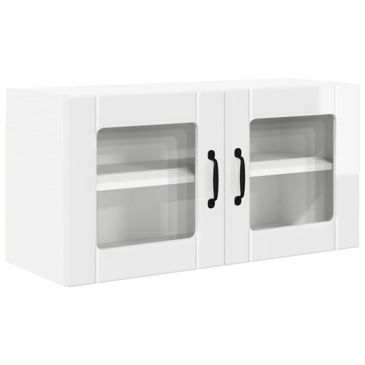 Wall Glass Cabinet PORTO High Gloss White 80 x 31 x 40 cm Wall Glass Cabinet PORTO High Gloss White 80 x 31 x 40 cm