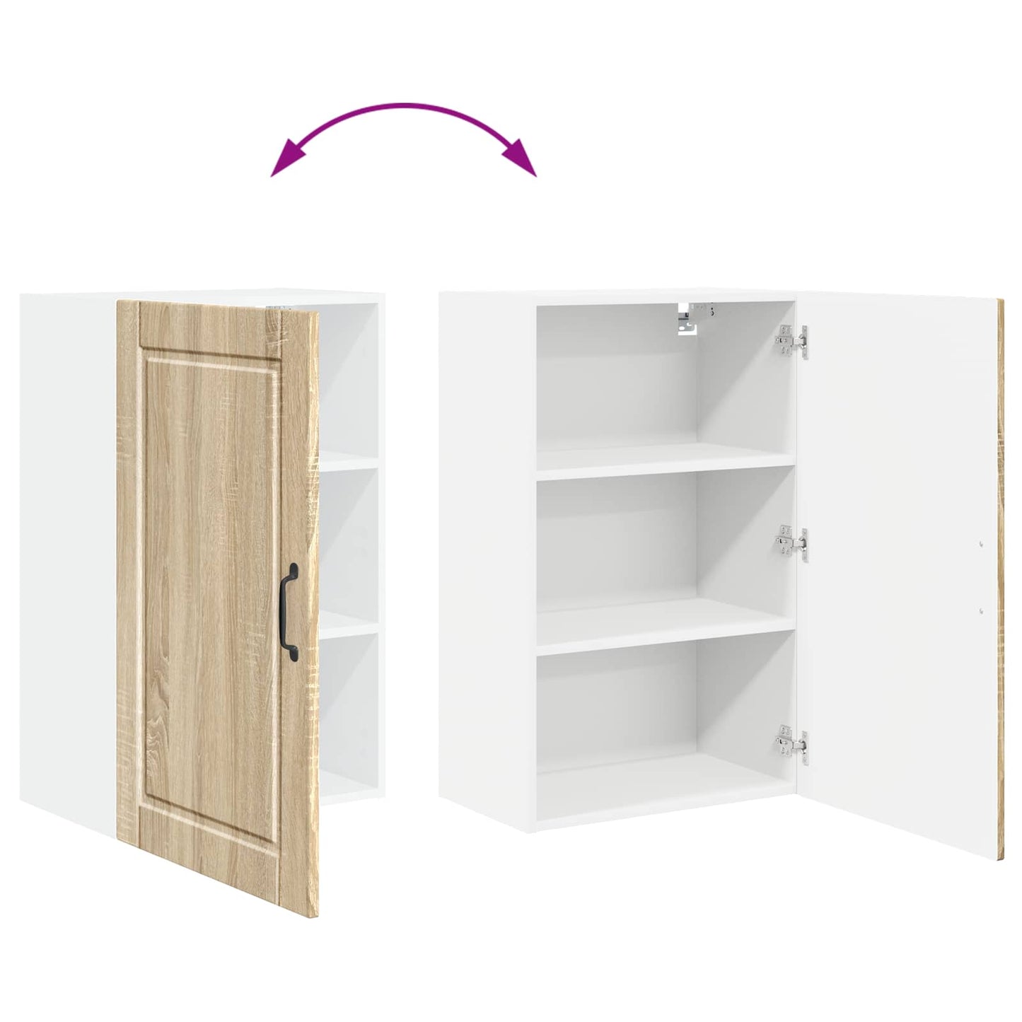 Wall Cabinet PORTO Sonoma Oak 50 x 31 x 80 cm Engineered Wood