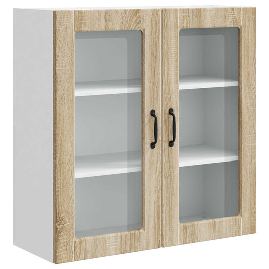 Wall Glass Cabinet PORTO Sonoma Oak 80 x 31 x 80 cm Wall Glass Cabinet PORTO Sonoma Oak 80 x 31 x 80 cm