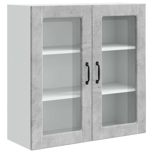 Wall Glass Cabinet PORTO Concrete Grey 80 x 31 x 80 cm Wall Glass Cabinet PORTO Concrete Grey 80 x 31 x 80 cm