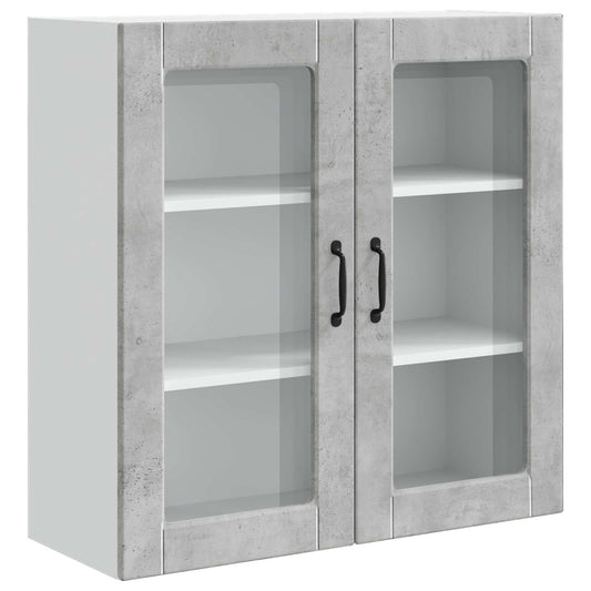 Wall Glass Cabinet PORTO Concrete Grey 80 x 31 x 80 cm Wall Glass Cabinet PORTO Concrete Grey 80 x 31 x 80 cm