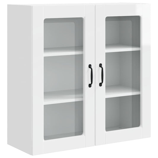 Wall Glass Cabinet PORTO High Gloss White 80 x 31 x 80 cm Wall Glass Cabinet PORTO High Gloss White 80 x 31 x 80 cm