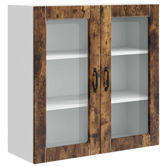 Wall Glass Cabinet PORTO Smoked Oak 80 x 31 x 80 cm Wall Glass Cabinet PORTO Smoked Oak 80 x 31 x 80 cm