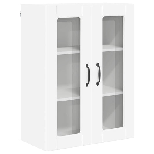 Wall Glass Cabinet PORTO White 60 x 31 x 80 cm Engineered Wood Wall Glass Cabinet PORTO White 60 x 31 x 80 cm Engineered Wood