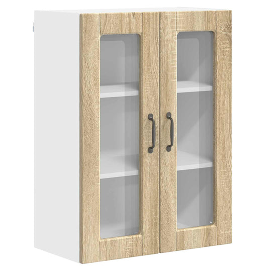 Wall Glass Cabinet PORTO Sonoma Oak 60 x 31 x 80 cm Wall Glass Cabinet PORTO Sonoma Oak 60 x 31 x 80 cm