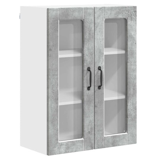 Wall Glass Cabinet PORTO Concrete Grey 60 x 31 x 80 cm Wall Glass Cabinet PORTO Concrete Grey 60 x 31 x 80 cm