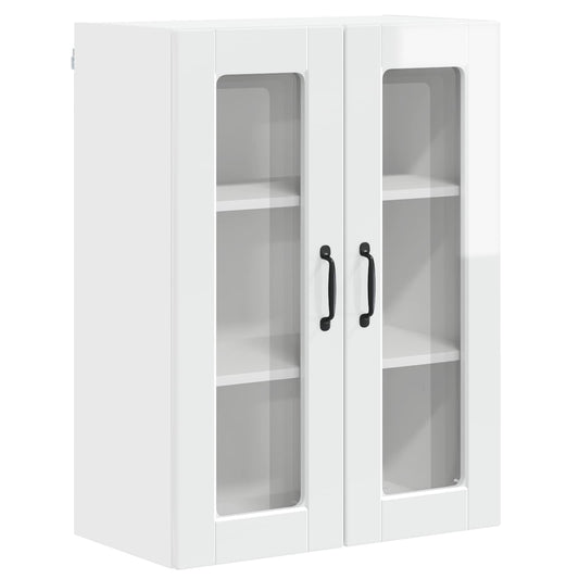 Wall Glass Cabinet PORTO High Gloss White 60 x 31 x 80 cm Wall Glass Cabinet PORTO High Gloss White 60 x 31 x 80 cm