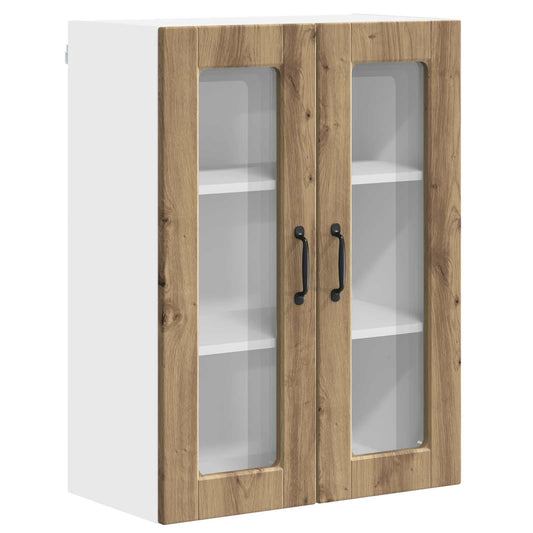 Wall Glass Cabinet PORTO Artisan Oak 60 x 31 x 80 cm Wall Glass Cabinet PORTO Artisan Oak 60 x 31 x 80 cm