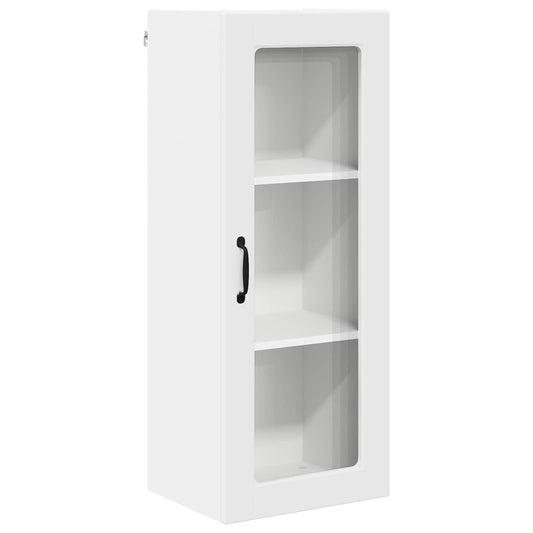 Wall Glass Cabinet PORTO White 40 x 31 x 100 cm Engineered Wood Wall Glass Cabinet PORTO White 40 x 31 x 100 cm Engineered Wood