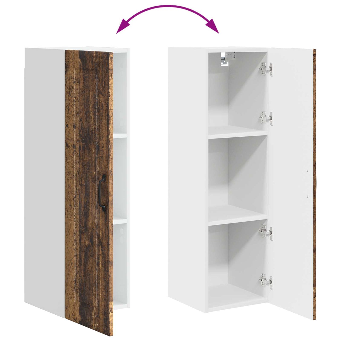 Wall Cabinet PORTO Old Wood 30 x 31 x 100 cm Engineered Wood