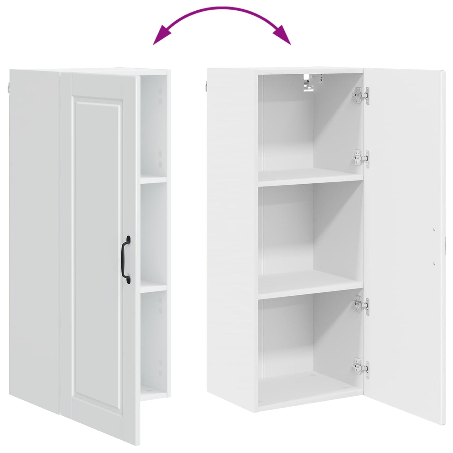 Wall Cabinet PORTO High Gloss White 40 x 31 x 100 cm