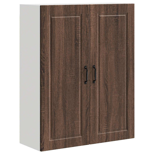 Wall Cabinet PORTO Brown Oak 80 x 31 x 100 cm Engineered Wood Wall Cabinet PORTO Brown Oak 80 x 31 x 100 cm Engineered Wood
