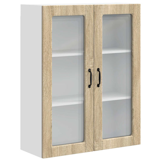 Wall Glass Cabinet PORTO Sonoma Oak 80 x 31 x 100 cm Wall Glass Cabinet PORTO Sonoma Oak 80 x 31 x 100 cm