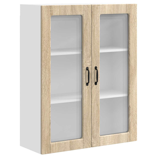 Wall Glass Cabinet PORTO Sonoma Oak 80 x 31 x 100 cm Wall Glass Cabinet PORTO Sonoma Oak 80 x 31 x 100 cm
