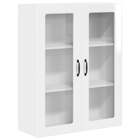 Wall Glass Cabinet PORTO High Gloss White 80 x 31 x 100 cm Wall Glass Cabinet PORTO High Gloss White 80 x 31 x 100 cm