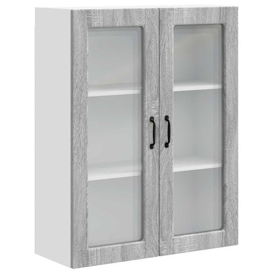 Wall Glass Cabinet PORTO Grey Sonoma 80 x 31 x 100 cm Wall Glass Cabinet PORTO Grey Sonoma 80 x 31 x 100 cm