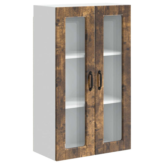 Wall Glass Cabinet PORTO Smoked Oak 60 x 31 x 100 cm Wall Glass Cabinet PORTO Smoked Oak 60 x 31 x 100 cm