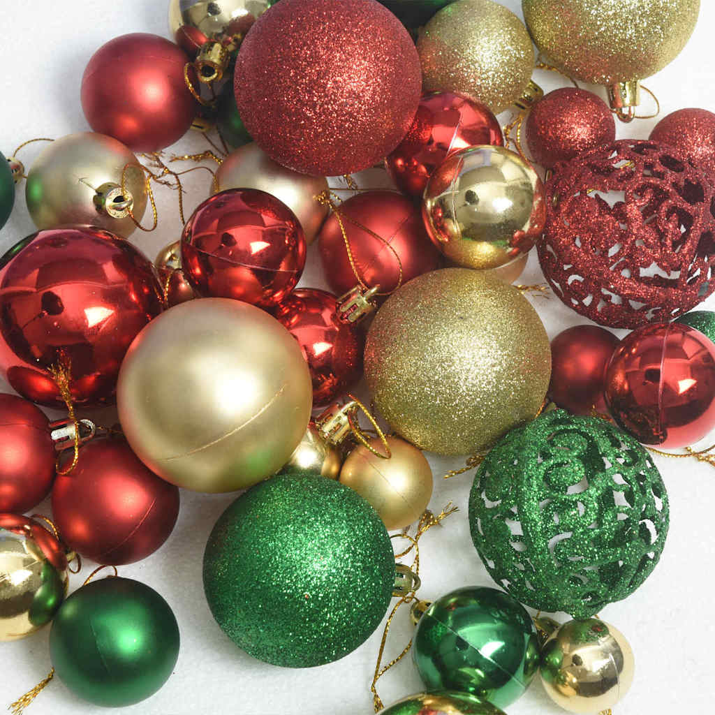 Christmas Bauble Set with 150 LEDs 61 pcs Multicolour Plastic