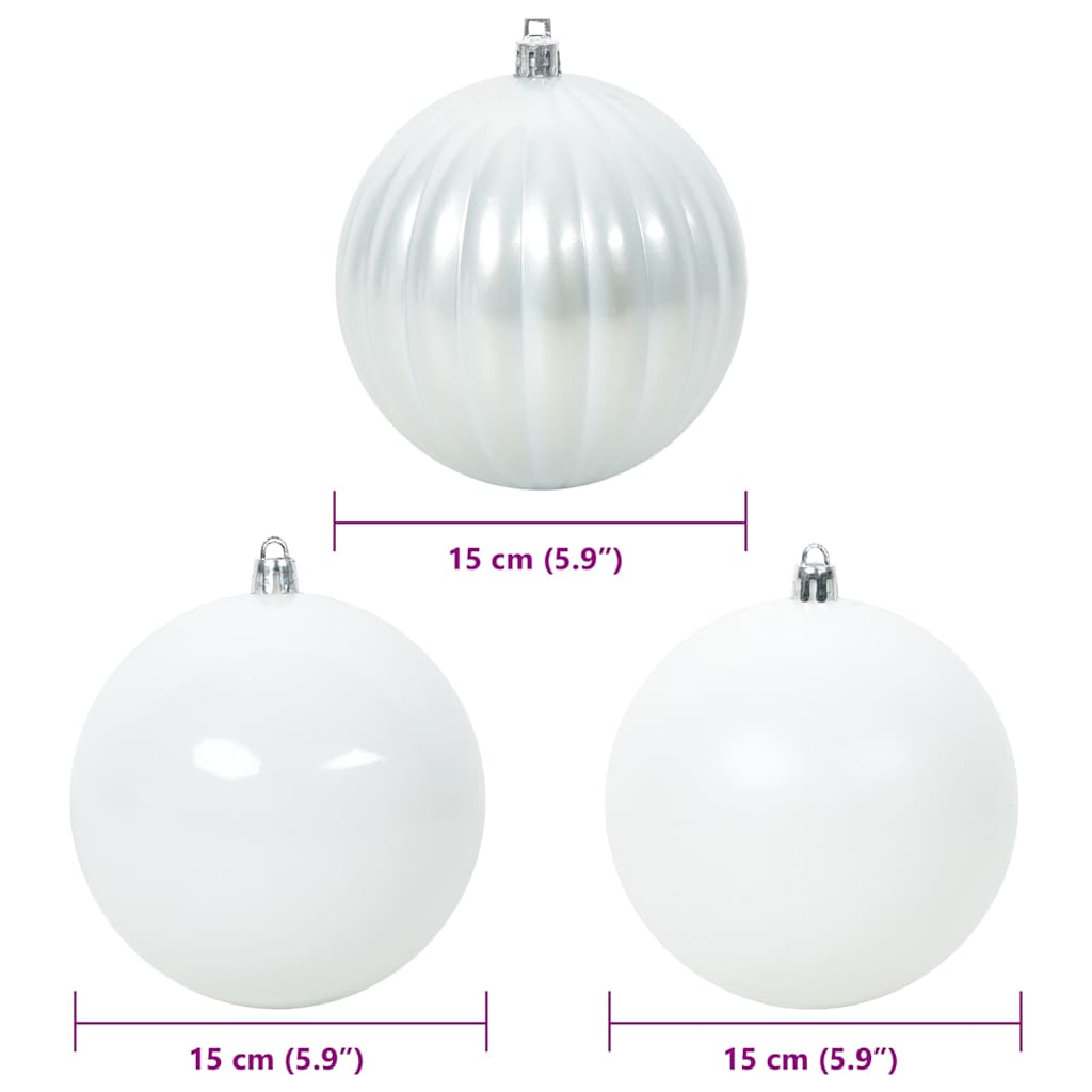 Christmas Bauble Set XL 9 pcs White Plastic