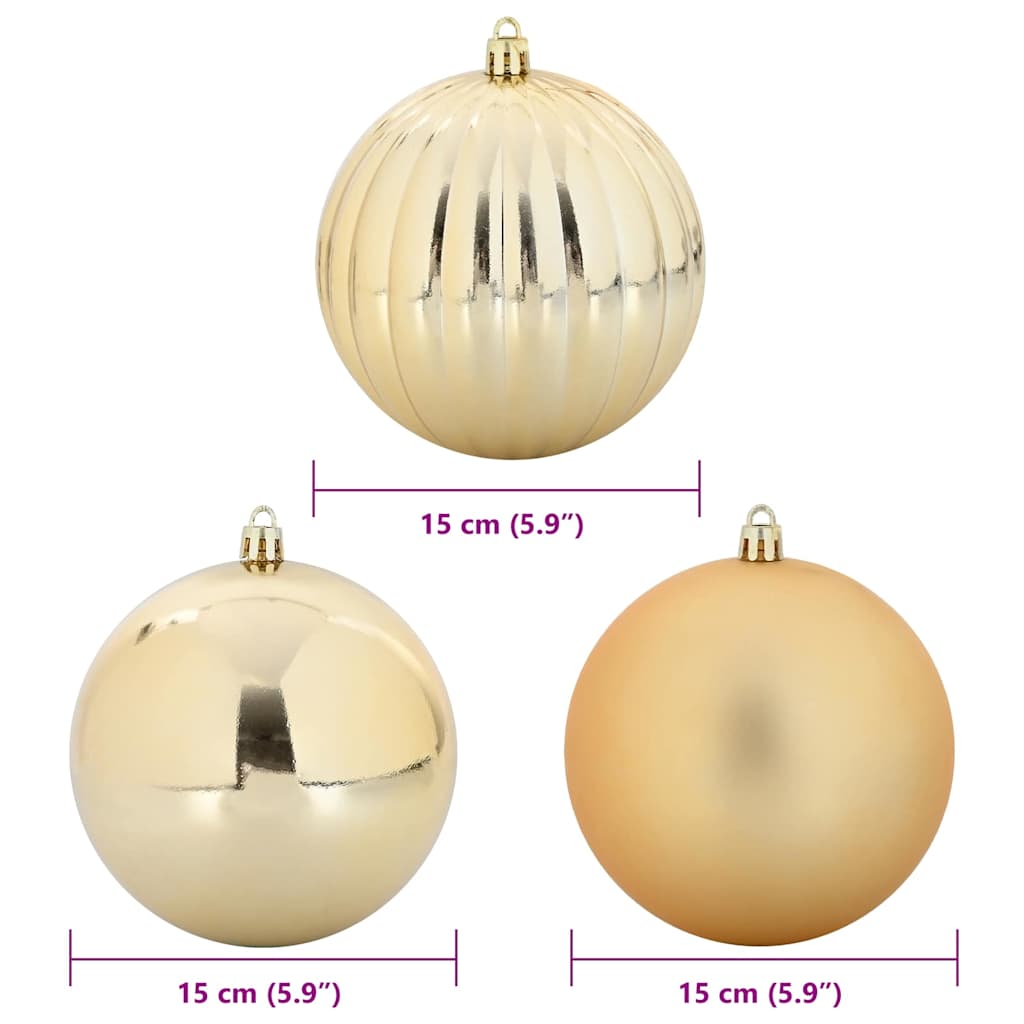 Christmas Bauble Set XL 9 pcs Gold Plastic