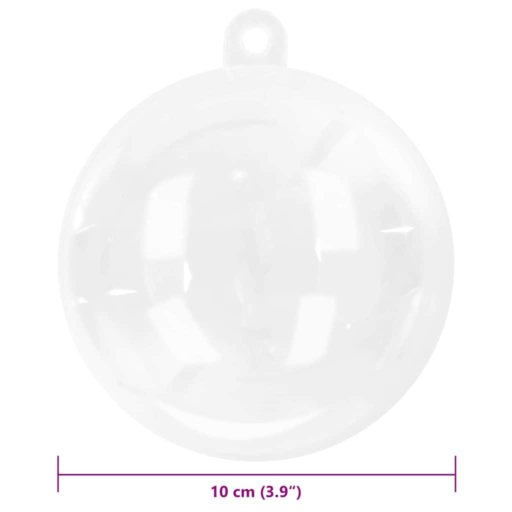 Christmas Bauble Set 25 pcs Transparent Ø 10 cm Plastic