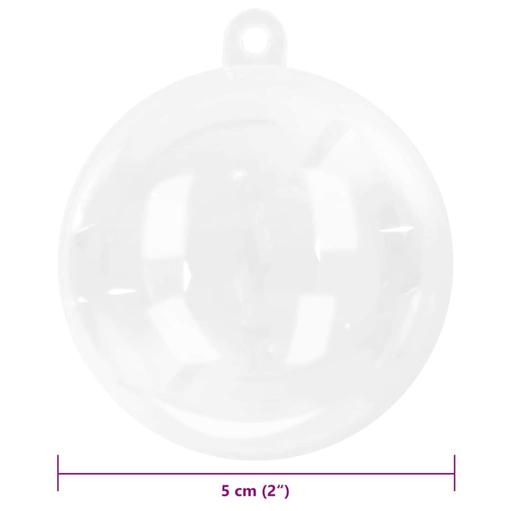 Christmas Bauble Set 200 pcs Transparent Ø 5 cm Plastic
