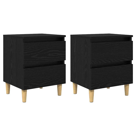 Bed Cabinets 2 pcs Black Oak 40 x 35 x 50 cm Engineered Wood Bed Cabinets 2 pcs Black Oak 40 x 35 x 50 cm Engineered Wood