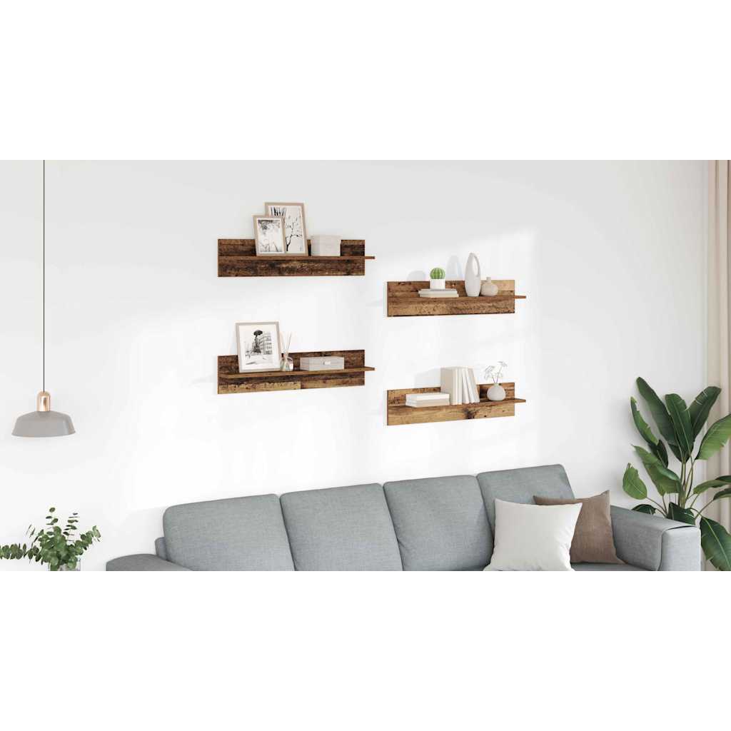 Wall Shelves 4 pcs Old Wood 80 x 11.5 x 18 cm Engineered Wood