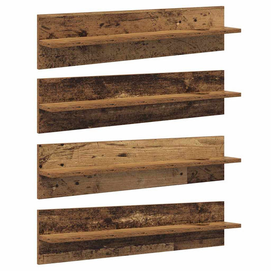 Wall Shelves 4 pcs Old Wood 80 x 11.5 x 18 cm Engineered Wood Wall Shelves 4 pcs Old Wood 80 x 11.5 x 18 cm Engineered Wood