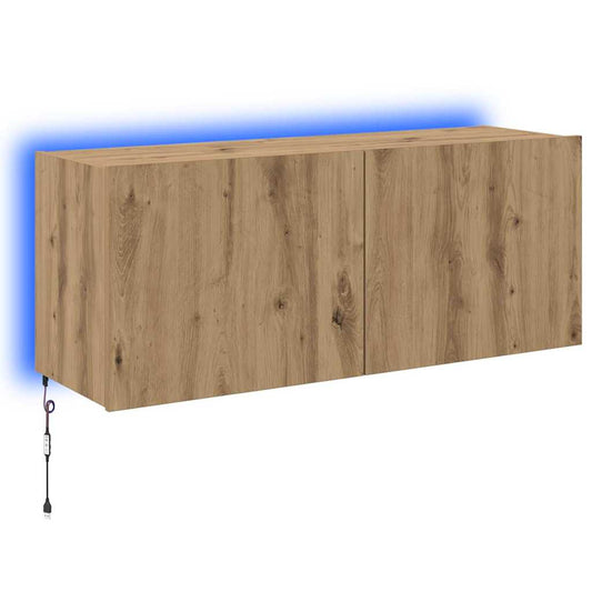 TV Wall Cabinet Artisan Oak 100 x 35 x 41 cm Engineered Wood TV Wall Cabinet Artisan Oak 100 x 35 x 41 cm Engineered Wood