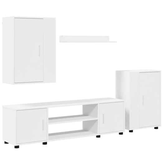 TV Cabinet Set White Engineered wood TV Cabinet Set White Engineered wood