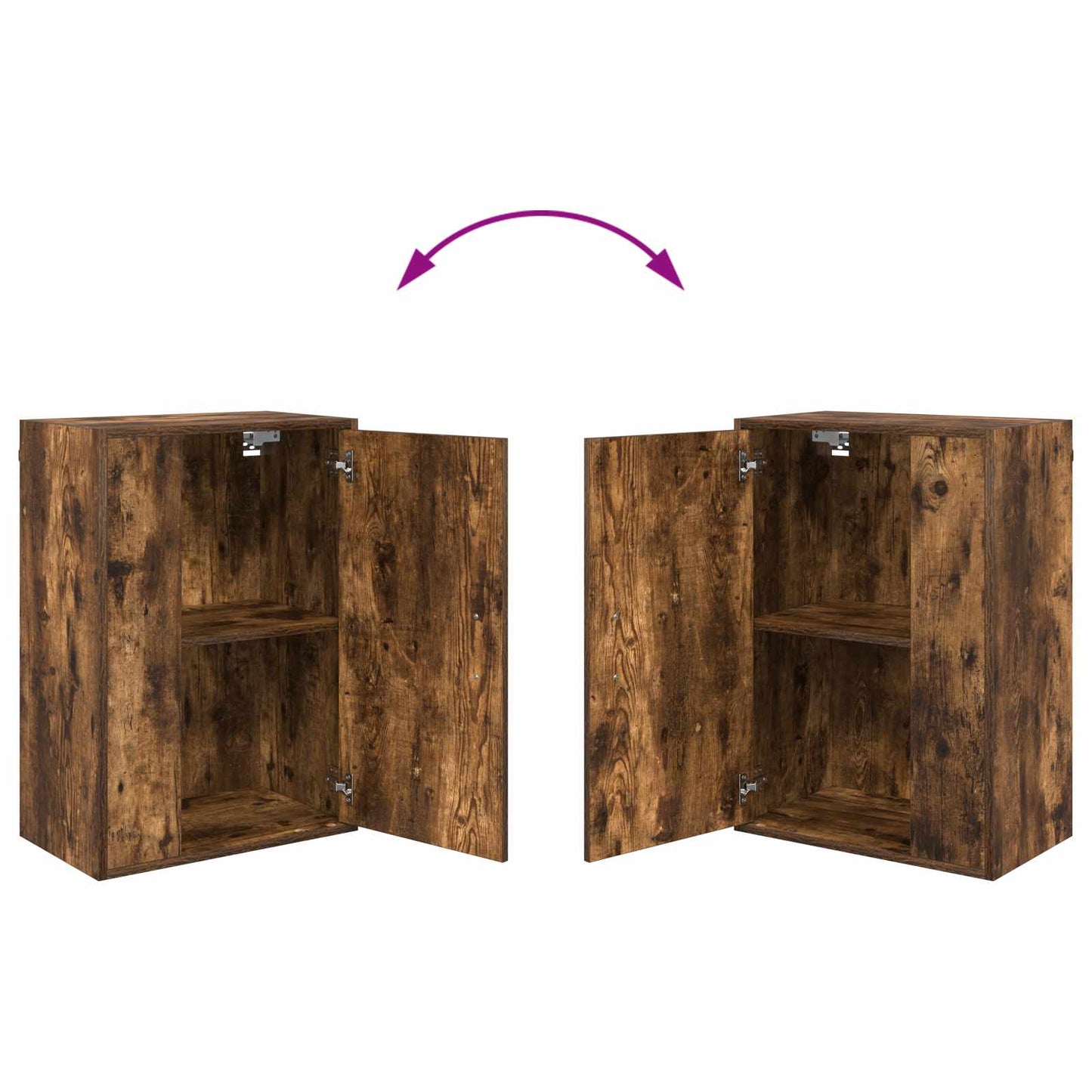 TV Cabinet Set Wall-mounted 4 pcs Somoked Oak Engineered wood