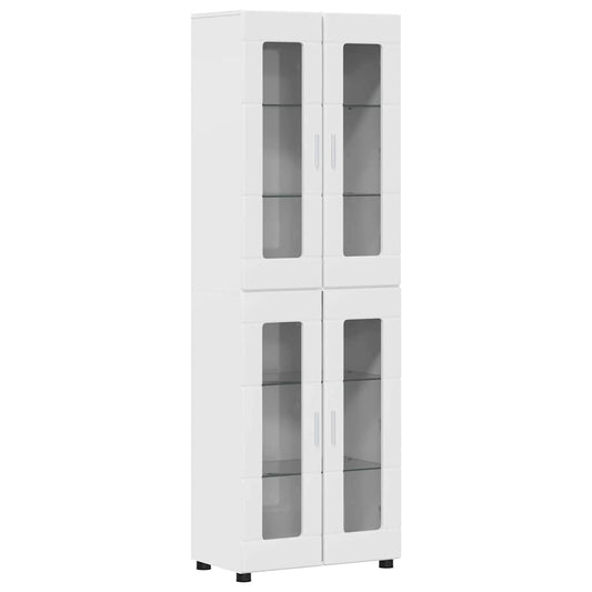 Highboard with Shelf FLORIN High Gloss White 60 x 35 x 182 cm Highboard with Shelf FLORIN High Gloss White 60 x 35 x 182 cm