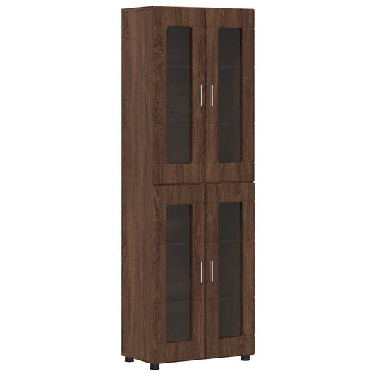 Highboard FLORIN Brown Oak 60 x 35 x 182 cm Engineered Wood Highboard FLORIN Brown Oak 60 x 35 x 182 cm Engineered Wood