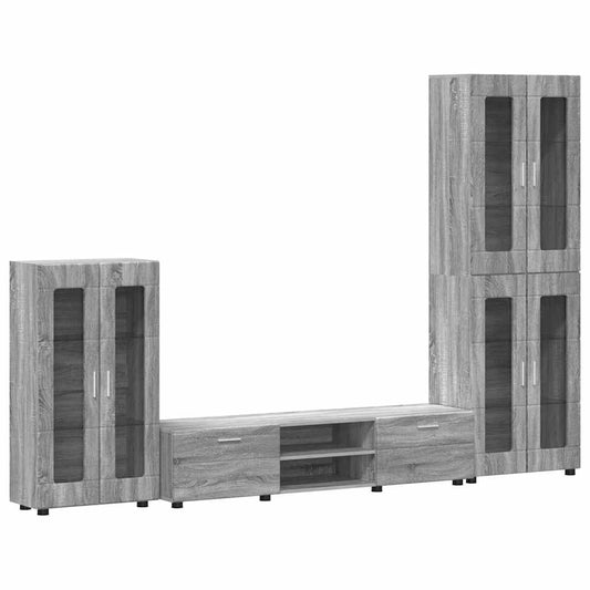 TV Cabinet Set FLORIN 3 pcs Grey Sonoma Engineered Wood TV Cabinet Set FLORIN 3 pcs Grey Sonoma Engineered Wood