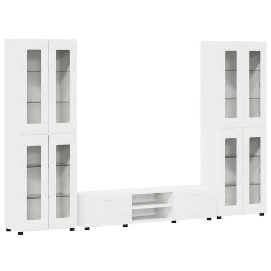 TV Cabinet Set with Drawer FLORIN 3 pcs White Engineered Wood TV Cabinet Set with Drawer FLORIN 3 pcs White Engineered Wood