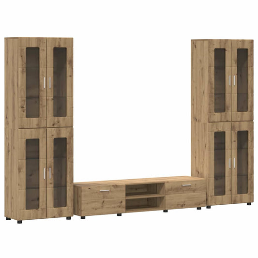 TV Cabinet Set FLORIN 3 pcs Artisan Oak Engineered Wood TV Cabinet Set FLORIN 3 pcs Artisan Oak Engineered Wood