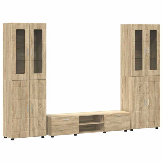 TV Cabinet Set FLORIN 3 pcs Sonoma Oak Engineered Wood TV Cabinet Set FLORIN 3 pcs Sonoma Oak Engineered Wood