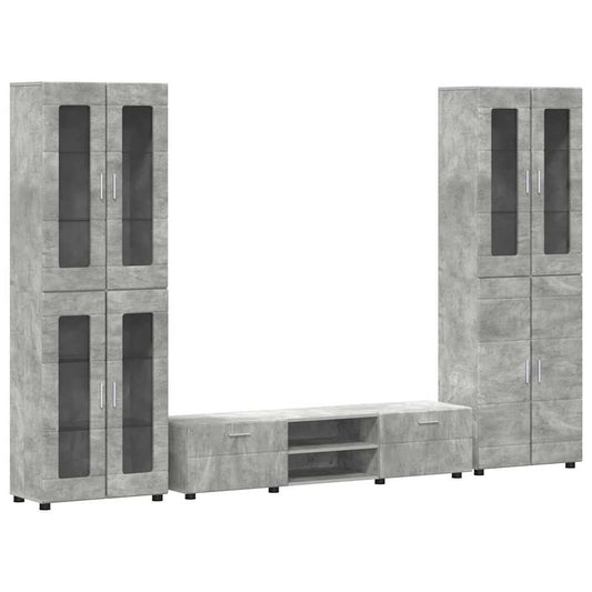 TV Cabinet Set FLORIN 3 pcs Concrete Grey Engineered Wood TV Cabinet Set FLORIN 3 pcs Concrete Grey Engineered Wood