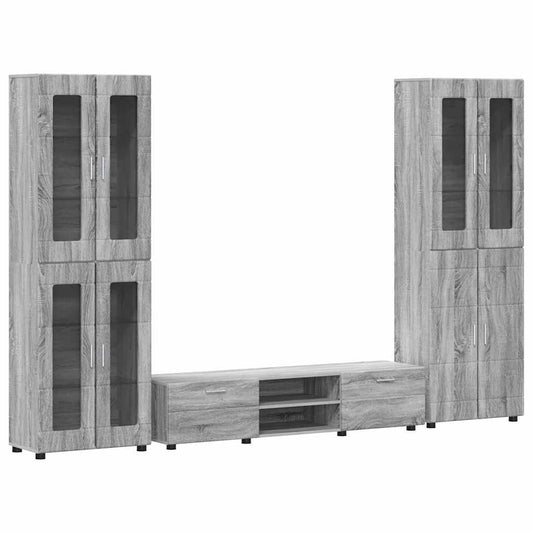 TV Cabinet Set FLORIN 3 pcs Grey Sonoma Engineered Wood TV Cabinet Set FLORIN 3 pcs Grey Sonoma Engineered Wood