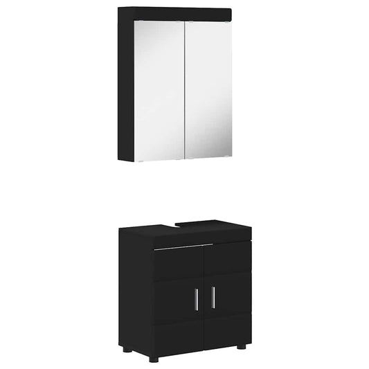 Bathroom Furniture Set TULUM 2 pcs Black 60 x 34 x 63 cm Bathroom Furniture Set TULUM 2 pcs Black 60 x 34 x 63 cm