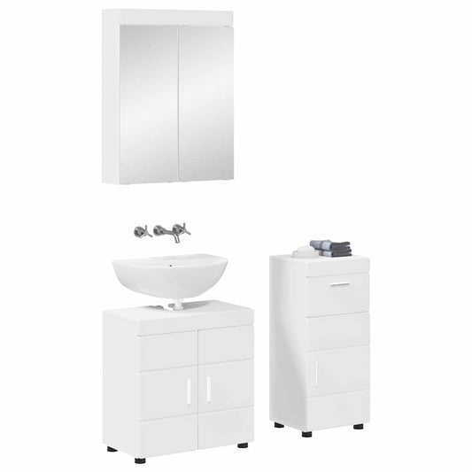 Bathroom Furniture Set TULUM 3 pcs White 60 x 34 x 63 cm Bathroom Furniture Set TULUM 3 pcs White 60 x 34 x 63 cm